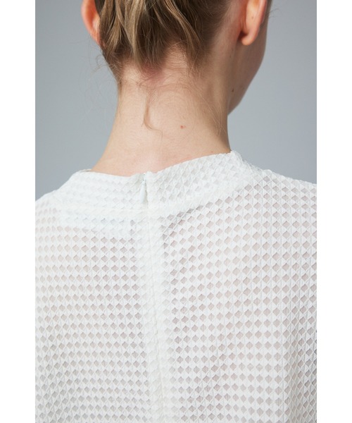 HeRIN.CYE（ヘリンドットサイ）の「cut jacquard tops  カットジャガードトップス（Tシャツ/カットソー・レディース・ブラック/ホワイト/オレンジ・FREE）」の14枚目の写真