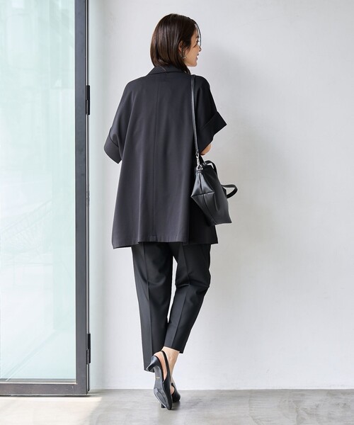 coen（コーエン）の「【RONEL】リネンライクハーフスリーブジャケット（テーラードジャケット・レディース・ベージュ/ブラック・M/S）」の18枚目の写真