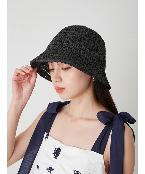 SNIDEL（スナイデル）の「クロシェハット（ハット・レディース・ライトベージュ/ブラック/ベージュ・FREE）」の11枚目の写真