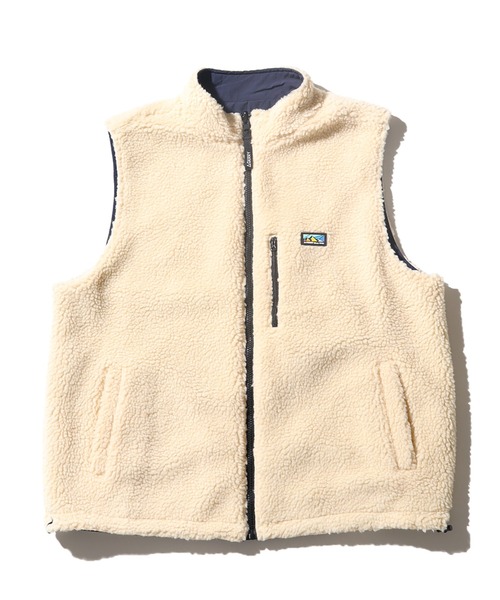 GERRY（ジェリー）の「【GERRY/ジェリー】ワンポイント刺繍ロゴ リバーシブルベスト (ナイロン×シープボア)（ベスト・メンズ・ベージュ/カーキ/ブラック/ネイビー・LL/L/M）」の13枚目の写真