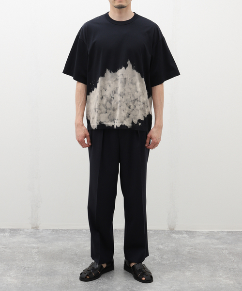 美品　MARKAWARE　クラウディブリーチング　Ｔシャツ　綿　ブラック　２ 美品MARKAWAREクラウディブリーチングTシャツ綿ブラック2