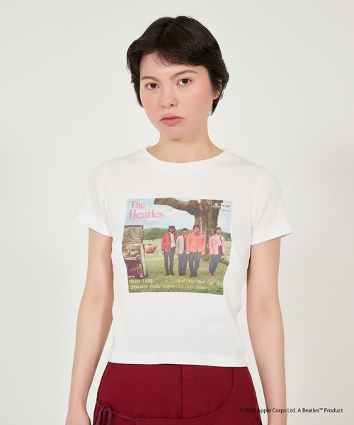 TINA:JOJUN(ティーナジョジュン)の「THE BEATLES リブTシャツ TINA:JOJUN(Tシャツ/カットソー・レディース・オフホワイト/グレイッシュベージュ・M)」の2枚目の写真