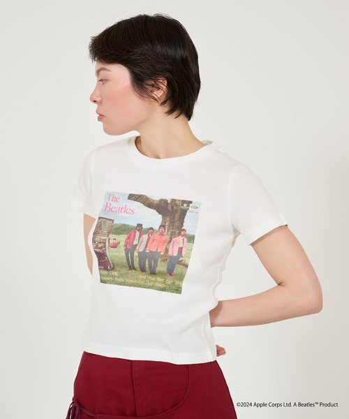 TINA:JOJUN(ティーナジョジュン)の「THE BEATLES リブTシャツ TINA:JOJUN(Tシャツ/カットソー・レディース・オフホワイト/グレイッシュベージュ・M)」の11枚目の写真