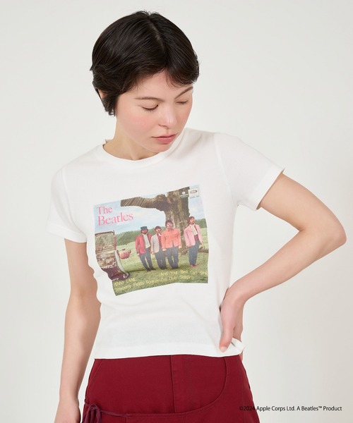 TINA:JOJUN(ティーナジョジュン)の「THE BEATLES リブTシャツ TINA:JOJUN(Tシャツ/カットソー・レディース・オフホワイト/グレイッシュベージュ・M)」の12枚目の写真