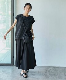 coen（コーエン）の「【WEB限定】【C.Mt】ポーチ付きフレンチスリーブTEE＆スカート（セットアップ）（セットアップ）」