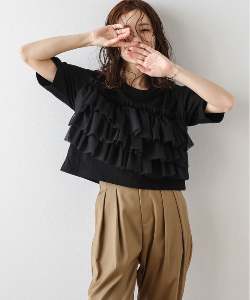 soorploom エッセンシャル トップス フリル tシャツ soorploom エッセンシャル トップス フリル tシャツ（soor ploom