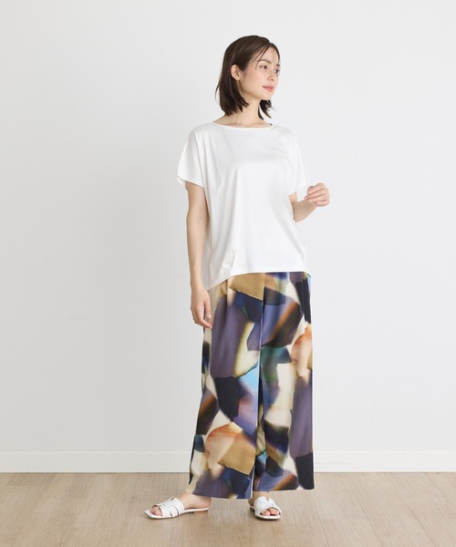 INED（イネド）の「コットンリヨセルタックTシャツ（Tシャツ/カットソー・レディース・ブラック/ブルー/オフホワイト・9号）」の17枚目の写真