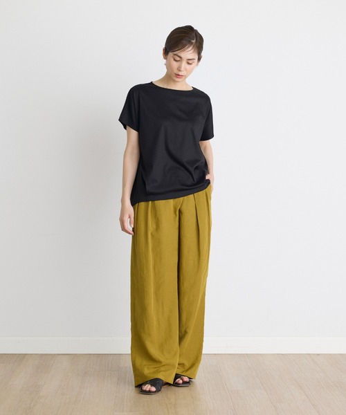 INED（イネド）の「コットンリヨセルタックTシャツ（Tシャツ/カットソー・レディース・ブラック/ブルー/オフホワイト・9号）」の14枚目の写真