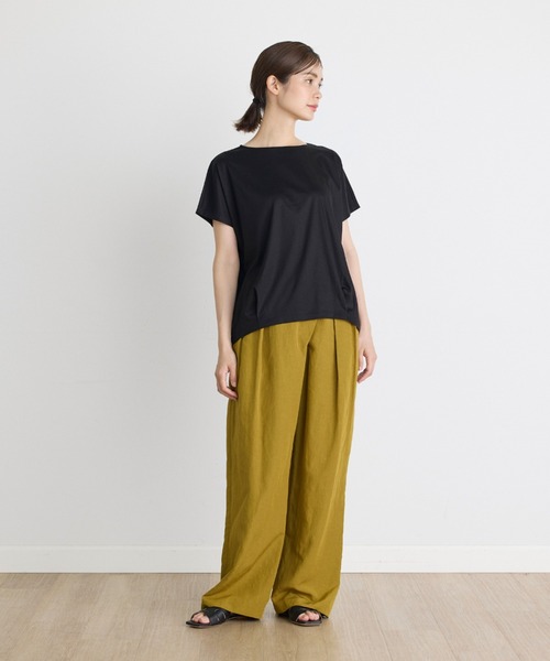 INED（イネド）の「コットンリヨセルタックTシャツ（Tシャツ/カットソー・レディース・ブラック/ブルー/オフホワイト・9号）」の13枚目の写真