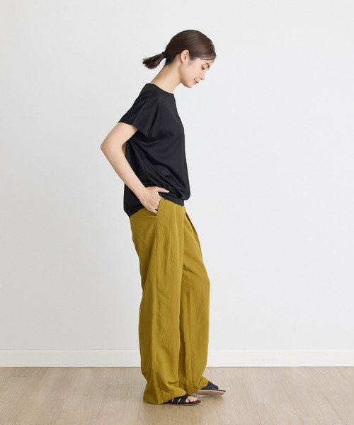 INED（イネド）の「コットンリヨセルタックTシャツ（Tシャツ/カットソー・レディース・ブラック/ブルー/オフホワイト・9号）」の12枚目の写真