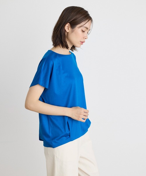 INED（イネド）の「コットンリヨセルタックTシャツ（Tシャツ/カットソー・レディース・ブラック/ブルー/オフホワイト・9号）」の10枚目の写真