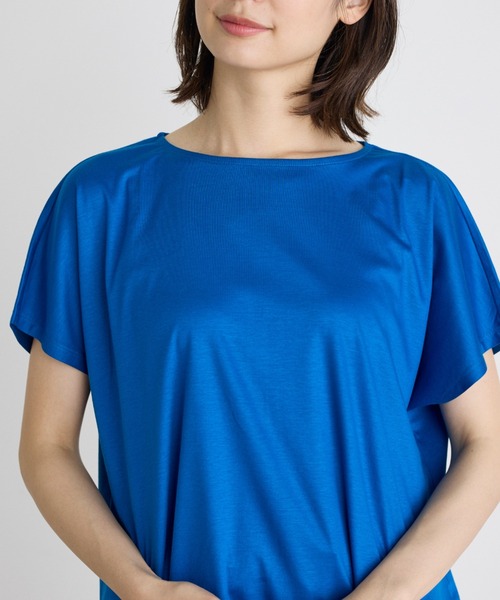 INED（イネド）の「コットンリヨセルタックTシャツ（Tシャツ/カットソー・レディース・ブラック/ブルー/オフホワイト・9号）」の8枚目の写真