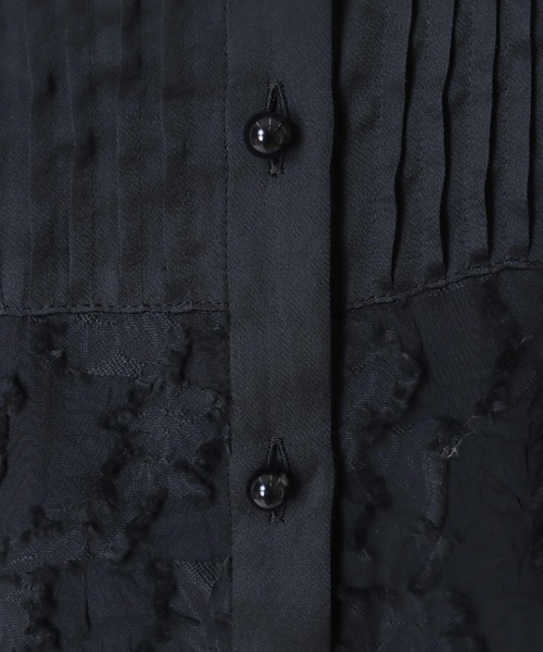 Jines（ジネス）の「フラワーカットジャガード バンドカラーシャツブラウス（シャツ/ブラウス・レディース・ホワイト/ブラック・38）」の21枚目の写真