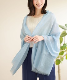 n100 リネンカシミアストール　ブルー n100 リネンカシミアストールブルー