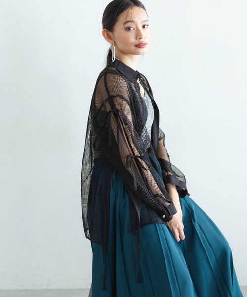 HARE（ハレ）の「メッシュデザインシャツ(HARE)（シャツ/ブラウス・レディース・ホワイト/ブラック・FREE）」の22枚目の写真