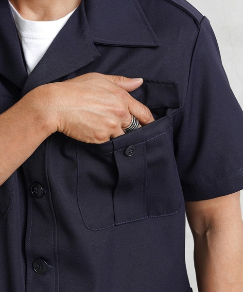 MILITARY（ミリタリー）の「実物 新品 デッドストック フランス軍 ショートスリーブ 4ポケット サファリシャツ（シャツ/ブラウス・メンズ・ネイビー・L/XL/XXL）」の9枚目の写真