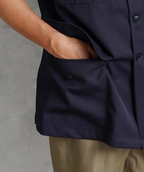 MILITARY（ミリタリー）の「実物 新品 デッドストック フランス軍 ショートスリーブ 4ポケット サファリシャツ（シャツ/ブラウス・メンズ・ネイビー・L/XL/XXL）」の10枚目の写真