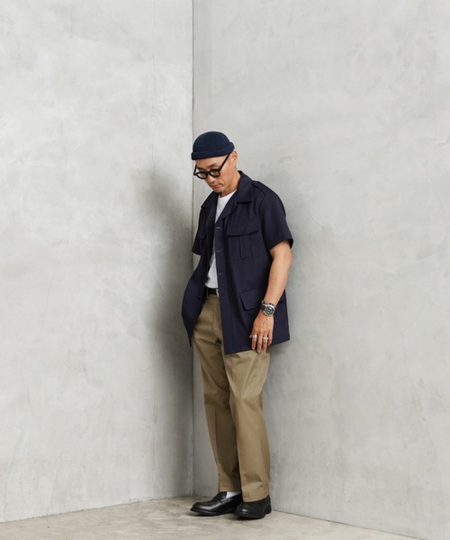 MILITARY（ミリタリー）の「実物 新品 デッドストック フランス軍 ショートスリーブ 4ポケット サファリシャツ（シャツ/ブラウス・メンズ・ネイビー・L/XL/XXL）」の6枚目の写真