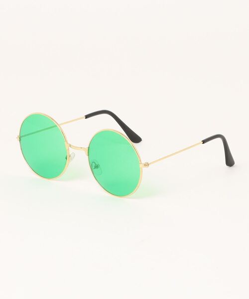 Fun & Daily（ファンアンドデイリー）の「Retro Round Color Glasses（サングラス・レディース・ブラック/ブラウン/レッド/ブルー/イエロー/ピンク/グリーン・FREE）」の3枚目の写真