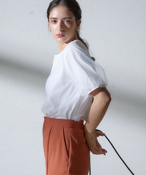 Andemiu（アンデミュウ）の「チュールカサネカットソー135786（Tシャツ/カットソー・レディース・ホワイト系その他/ブルー/ブラック・FREE）」の4枚目の写真