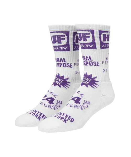 HUF(ハフ)の「HUF TV CREW SOCKS / HUF ハフ ソックス 靴下(ソックス/靴下・メンズ・ホワイト/グリーン・O/S)」の2枚目の写真