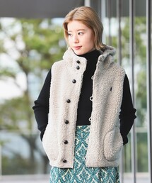 Ray BEAMS | GYMPHLEX / フーデッド ボア ベスト(ベスト)