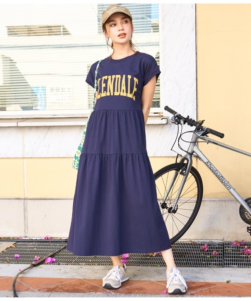 anap mimpi（アナップミンピ）の「ティアードカットカレッジワンピース（ワンピース・レディース・キナリ/ネイビー・FREE）」の2枚目の写真
