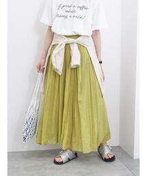 Samansa Mos2 blue | 【Made in India】ボイルギャザースカート(スカート)