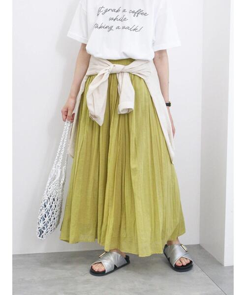 Samansa Mos2 blue（サマンサモスモスブルー）の「【Made in India】ボイルギャザースカート（スカート・レディース・ブラック/ターコイズブルー/ブルー/イエロー・F）」の4枚目の写真