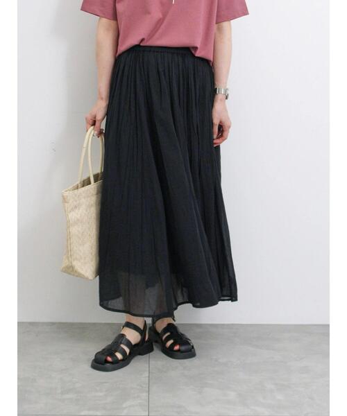 Samansa Mos2 blue（サマンサモスモスブルー）の「【Made in India】ボイルギャザースカート（スカート・レディース・ブラック/ターコイズブルー/ブルー/イエロー・F）」の7枚目の写真