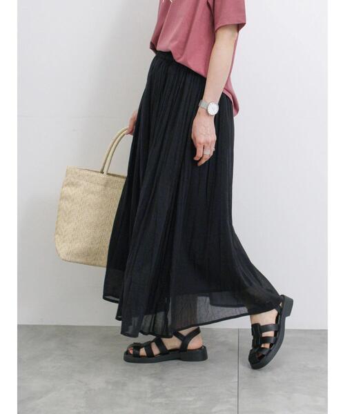 Samansa Mos2 blue（サマンサモスモスブルー）の「【Made in India】ボイルギャザースカート（スカート・レディース・ブラック/ターコイズブルー/ブルー/イエロー・F）」の9枚目の写真