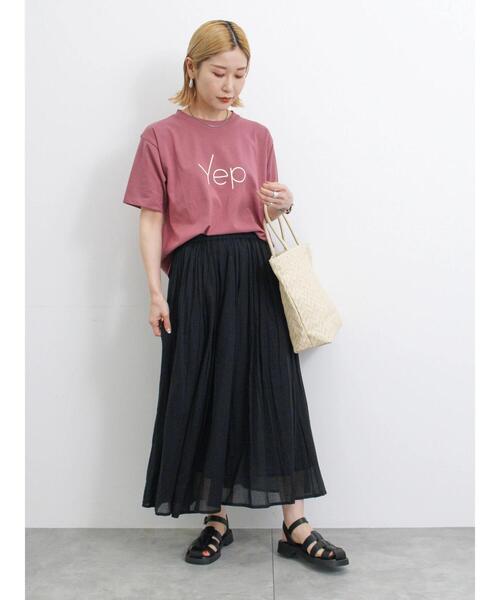 Samansa Mos2 blue（サマンサモスモスブルー）の「【Made in India】ボイルギャザースカート（スカート・レディース・ブラック/ターコイズブルー/ブルー/イエロー・F）」の10枚目の写真