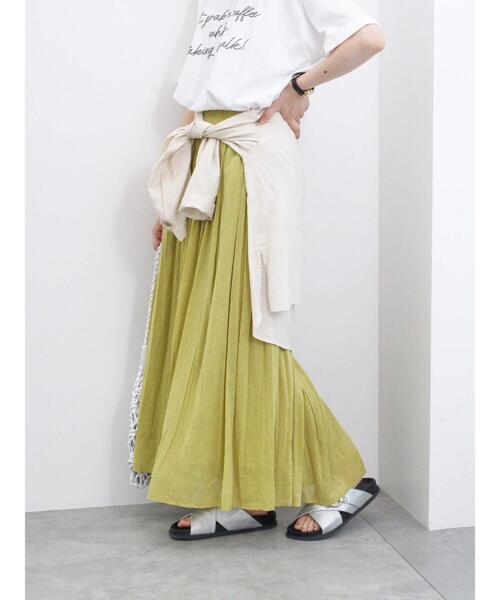 Samansa Mos2 blue（サマンサモスモスブルー）の「【Made in India】ボイルギャザースカート（スカート・レディース・ブラック/ターコイズブルー/ブルー/イエロー・F）」の12枚目の写真