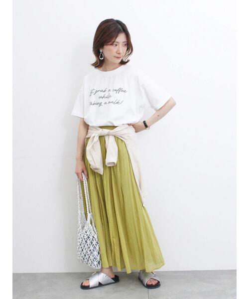 Samansa Mos2 blue（サマンサモスモスブルー）の「【Made in India】ボイルギャザースカート（スカート・レディース・ブラック/ターコイズブルー/ブルー/イエロー・F）」の14枚目の写真