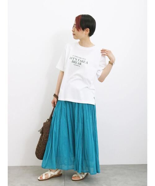 Samansa Mos2 blue（サマンサモスモスブルー）の「【Made in India】ボイルギャザースカート（スカート・レディース・ブラック/ターコイズブルー/ブルー/イエロー・F）」の18枚目の写真