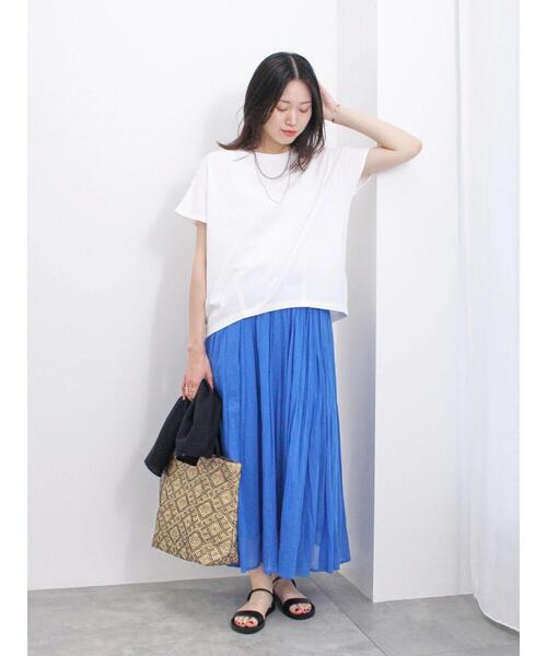 Samansa Mos2 blue（サマンサモスモスブルー）の「【Made in India】ボイルギャザースカート（スカート・レディース・ブラック/ターコイズブルー/ブルー/イエロー・F）」の22枚目の写真