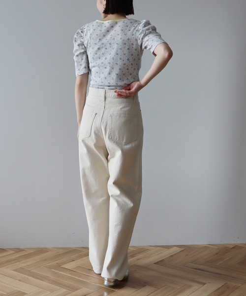 earth music&ecology（アースミュージックアンドエコロジー）の「フロントリボンパフスリーブプルオーバー（Tシャツ/カットソー・レディース・ブラック/アイボリー/ホワイト/グレー・FREE）」の6枚目の写真