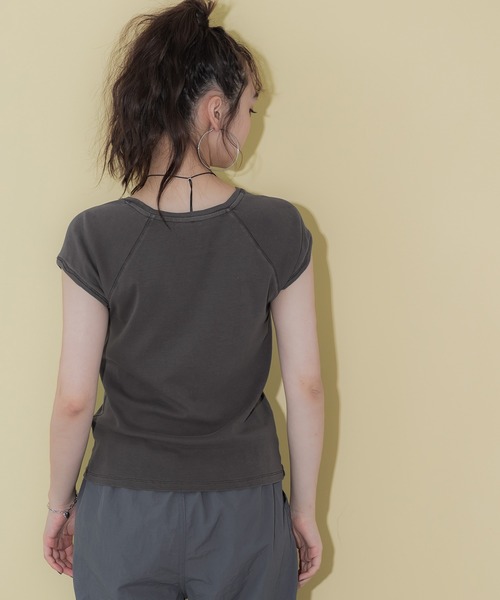 coca(coca)(コカ)の「【WEB限定セール】ピグメント加工ラグランTシャツ(Tシャツ/カットソー・レディース・ライトベージュ/ブラック/ライトグレー・L/M)」の19枚目の写真