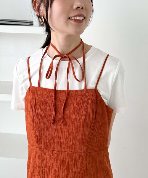 セール】オフショルブラウス×Wキャミワンピースset（ワンピース  