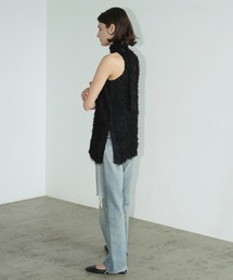 CLANE（クラネ）の「FEATHER RIBBON NOSLEEVE TOPS（その他トップス