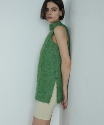 CLANE（クラネ）の「FEATHER RIBBON NOSLEEVE TOPS（その他トップス