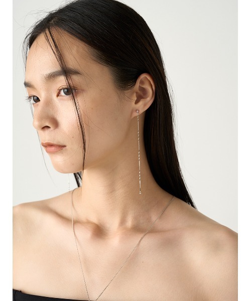 FRAY I.D（フレイアイディー）の「チェーン2wayピアス（ピアス（両耳用）・レディース・シルバー/ゴールド・FREE）」の7枚目の写真