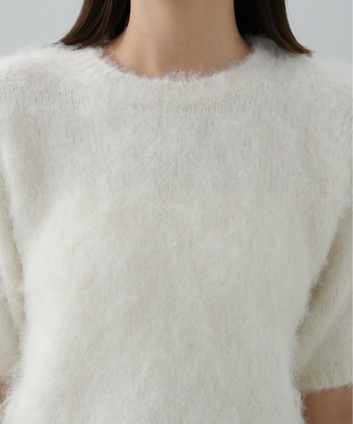 N.（N. Natural Beauty Basic）（エヌエヌナチュラルビューティーベーシック）の「◆起毛半袖ニット（ニット/セーター・レディース・ピンク/オフホワイト/チョコ・MEDIUM）」の16枚目の写真