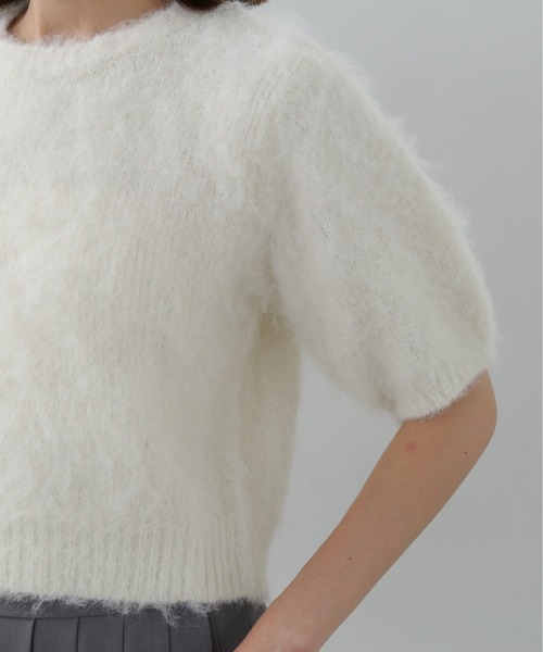 N.（N. Natural Beauty Basic）（エヌエヌナチュラルビューティーベーシック）の「◆起毛半袖ニット（ニット/セーター・レディース・ピンク/オフホワイト/チョコ・MEDIUM）」の17枚目の写真