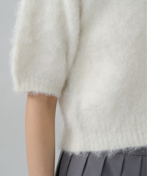 N.（N. Natural Beauty Basic）（エヌエヌナチュラルビューティーベーシック）の「◆起毛半袖ニット（ニット/セーター・レディース・ピンク/オフホワイト/チョコ・MEDIUM）」の18枚目の写真