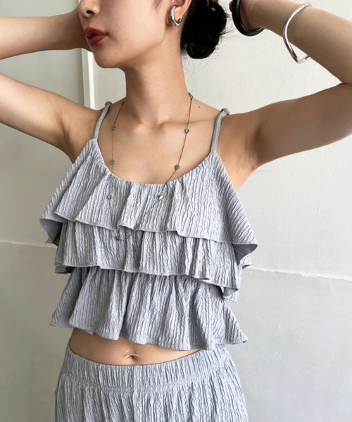 セール】ティアードフリルビスチェ×リラックスストレートパンツ