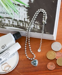 niko and... | ステンレスコンビハートボールチェーンネックレス(ネックレス)