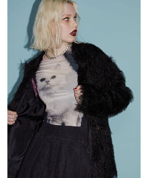 jouetie（ジュエティ）の「ベロアキャットプリントトップス（Tシャツ/カットソー・レディース・ブラック/ブルー・MEDIUM）」の16枚目の写真