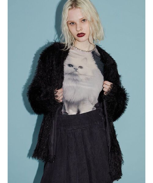 jouetie（ジュエティ）の「ベロアキャットプリントトップス（Tシャツ/カットソー・レディース・ブラック/ブルー・MEDIUM）」の17枚目の写真