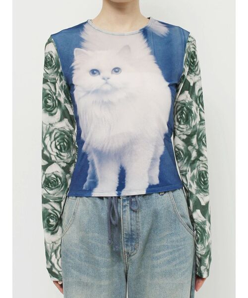 jouetie（ジュエティ）の「ベロアキャットプリントトップス（Tシャツ/カットソー・レディース・ブラック/ブルー・MEDIUM）」の20枚目の写真